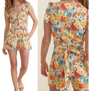 Camila Romper- white fruit
